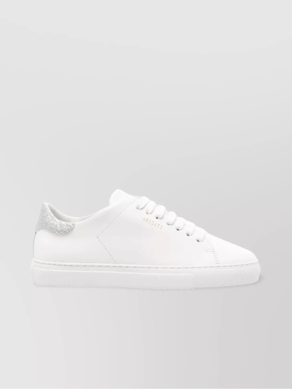 Axel Arigato Clean 90 White Leather Low-Top Sneakers Silver Glitter Women’s 10